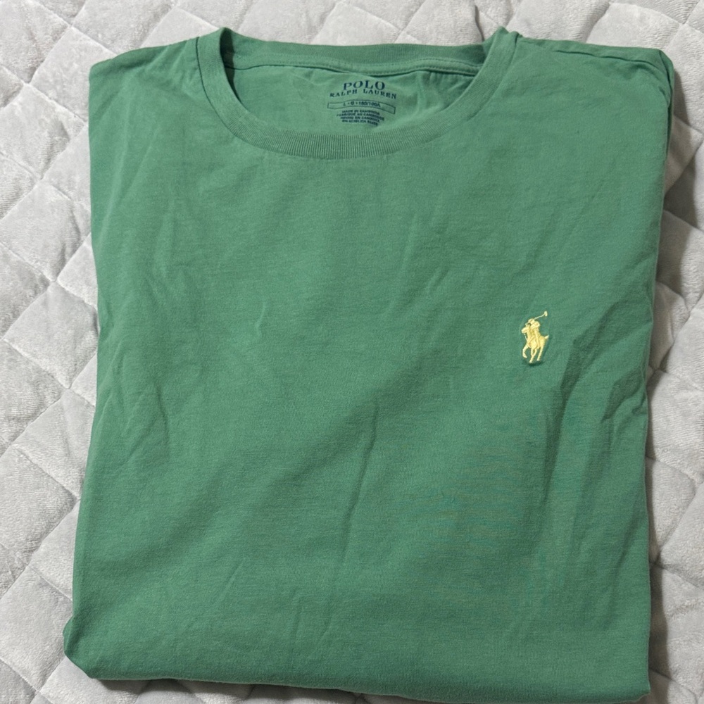 Polo by Ralph Lauren Green Crewneck T-Shirt with Yellow Pony